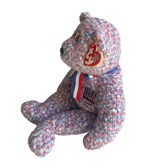 Ty Beanie Buddy USA the Bear NWT 2002 Plush Stuffed Animal Patriotic Exclusive - Picture 4 of 10